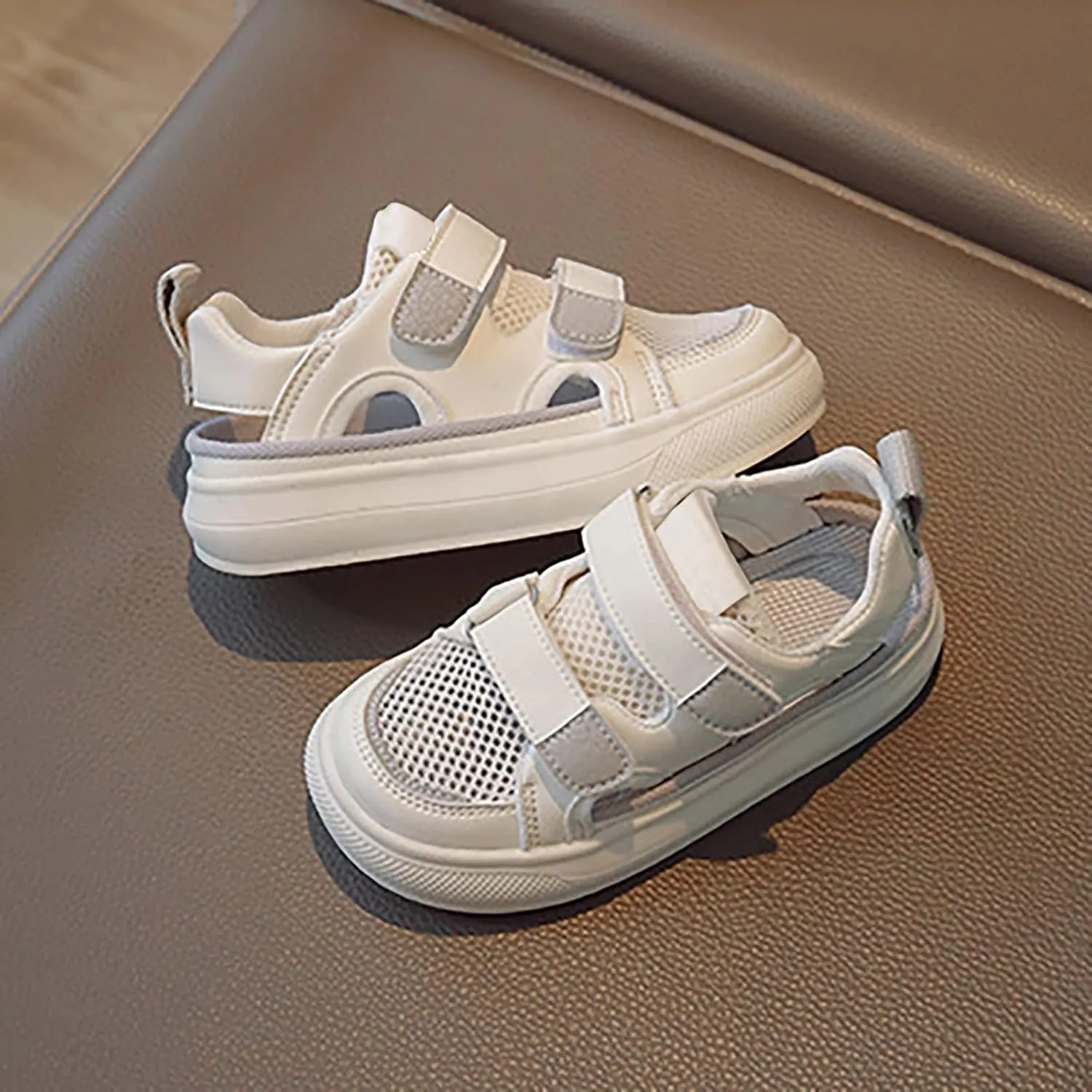 Boys Girls Canvas Shoes Hollow Adjustable Hook and Loop Classic Low Top Kids Sneakers Toddler Girl School Shoes