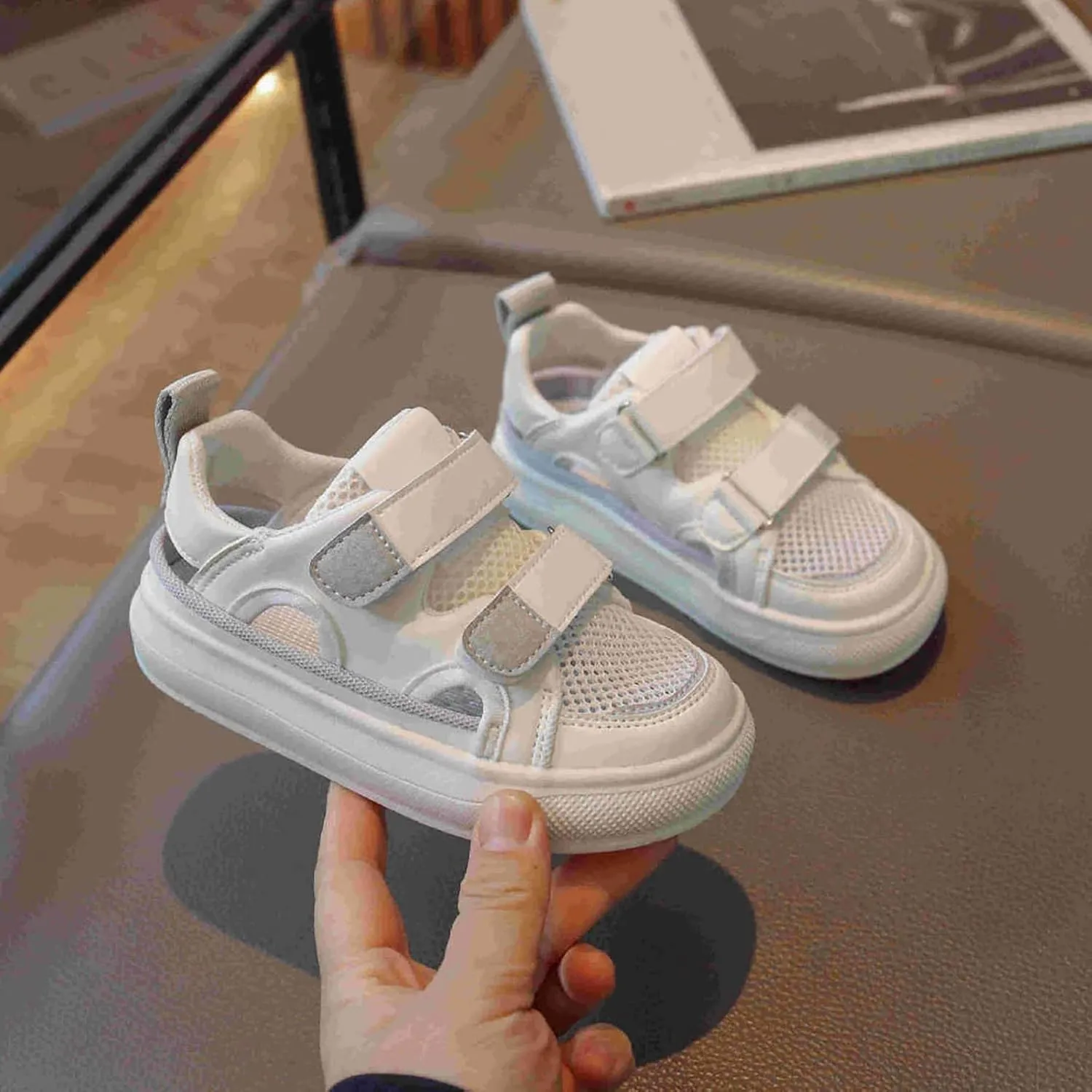 Boys Girls Canvas Shoes Hollow Adjustable Hook and Loop Classic Low Top Kids Sneakers Toddler Girl School Shoes