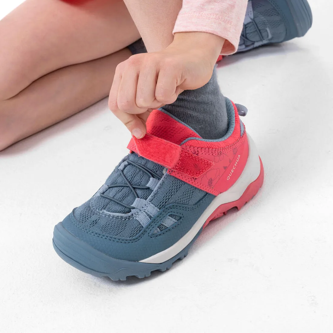 Kid's Hiking Boots Low Riptab - Crossrock Pink Blue
