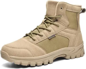 LEADER SHOW Men's Classic Desert Military Boots Lace Up Ankle High Top Casual Work Outdoor Hiking Shoes