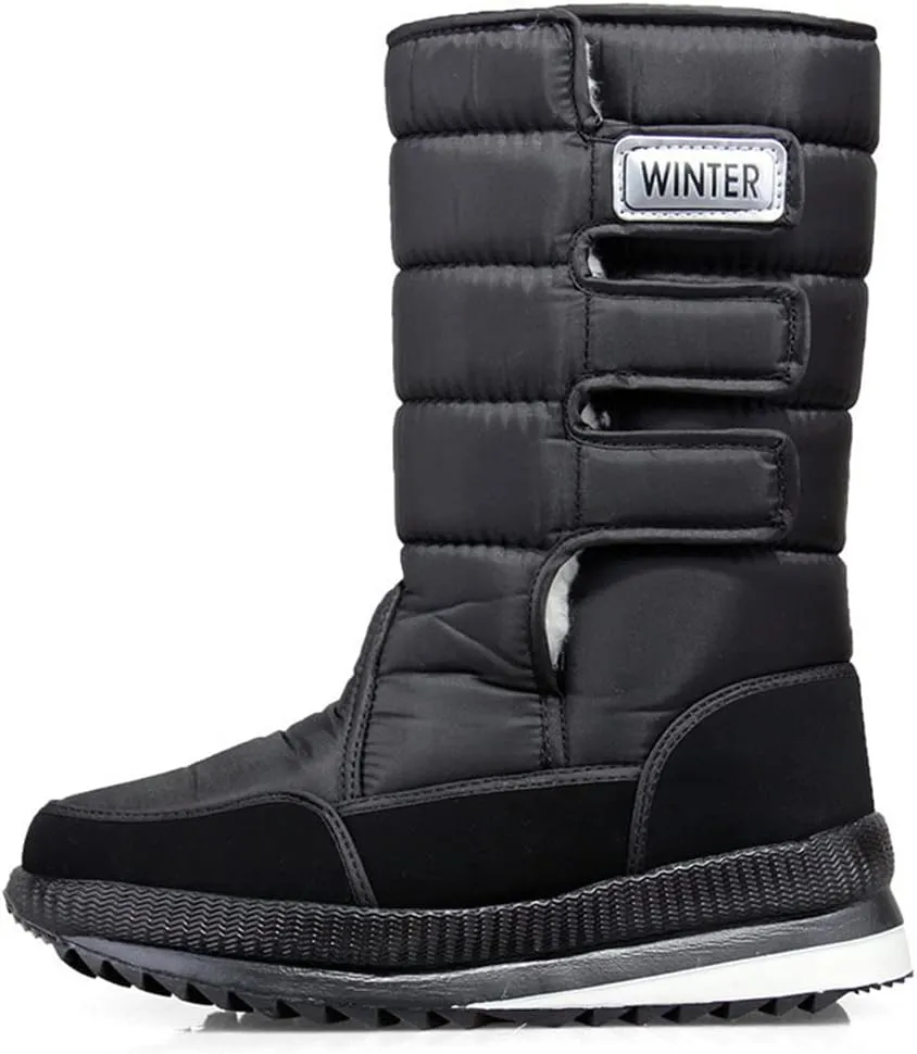 Men Snow Boots Winter Female Boots Thick Plush Waterproof Thigh High Boots Warm Fur Lovers Winter Shoes