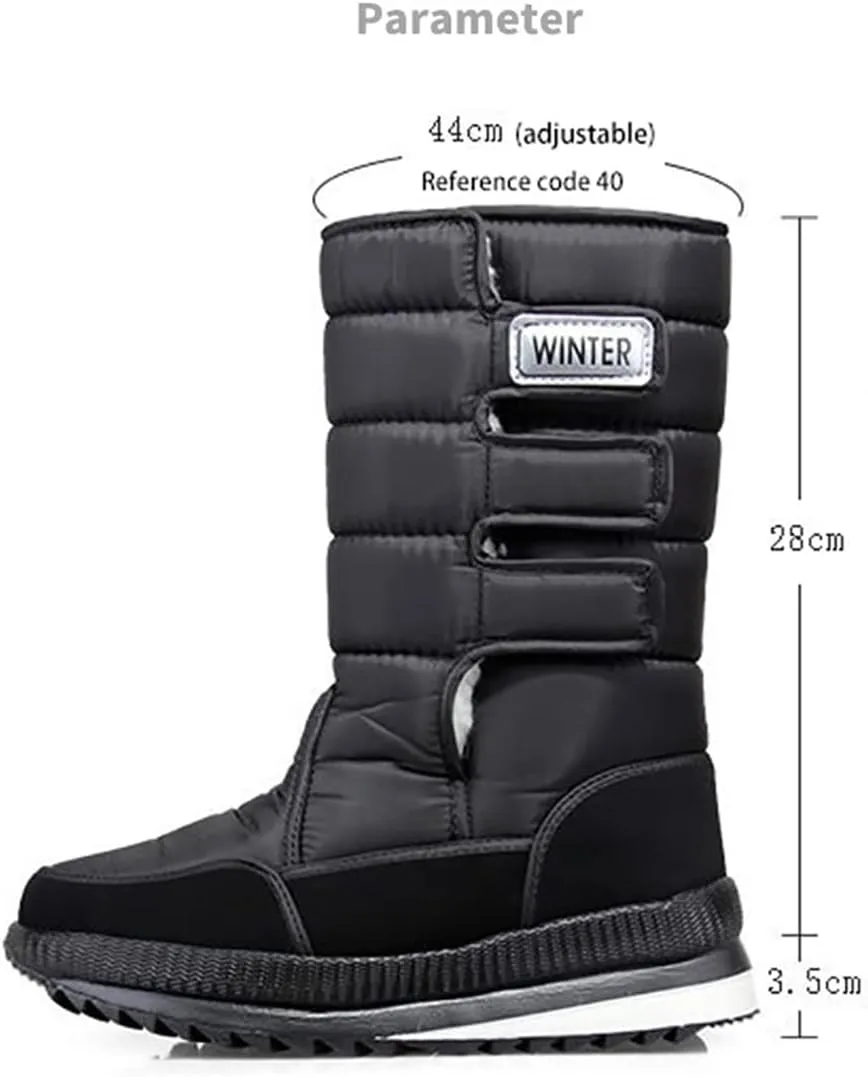 Men Snow Boots Winter Female Boots Thick Plush Waterproof Thigh High Boots Warm Fur Lovers Winter Shoes