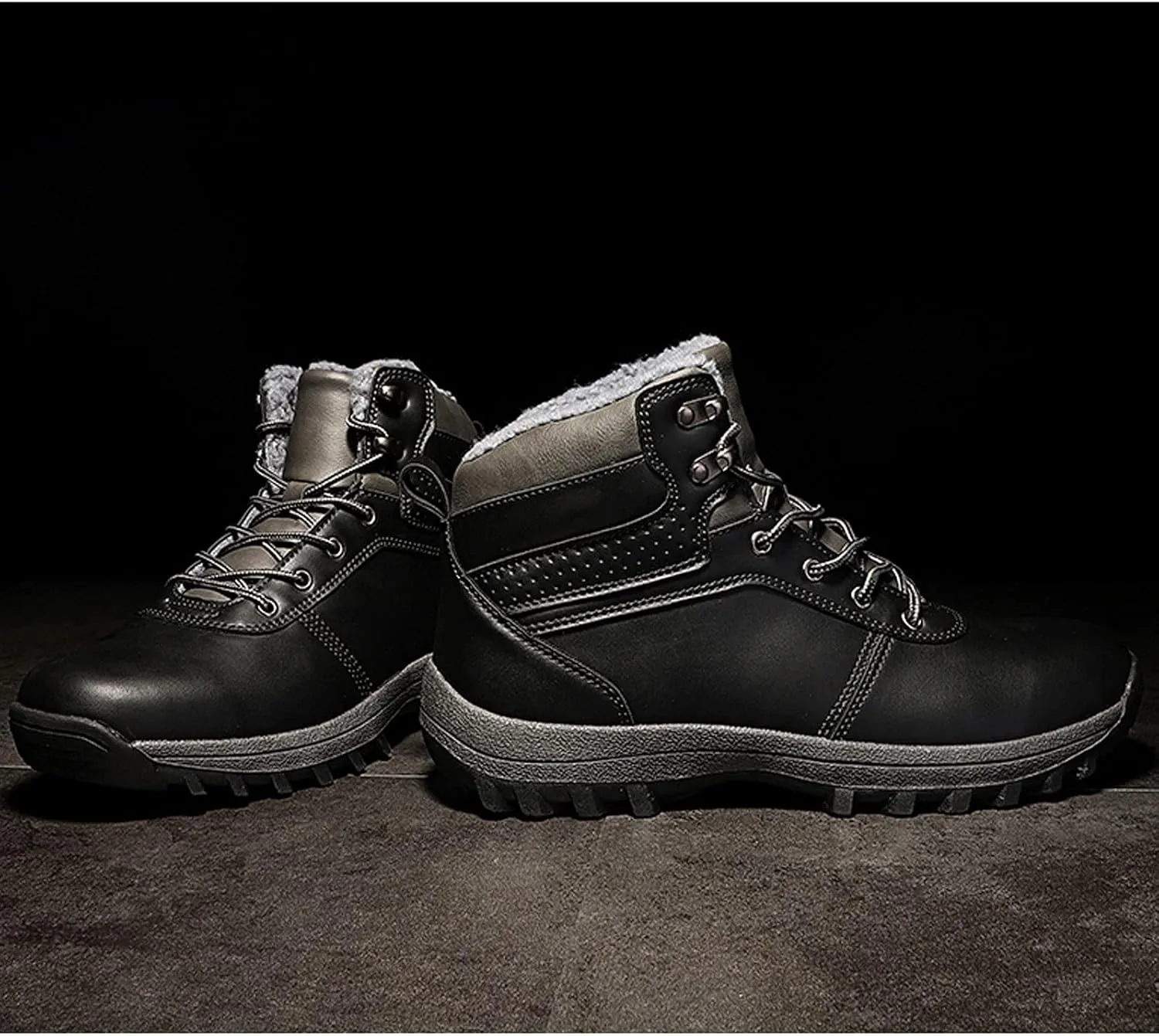 Mens Boots Winter Warm Men's Boots Leather Thick Men's Snow Boots Handmade Waterproof Work And Ankle Boots High-top Men's Shoes