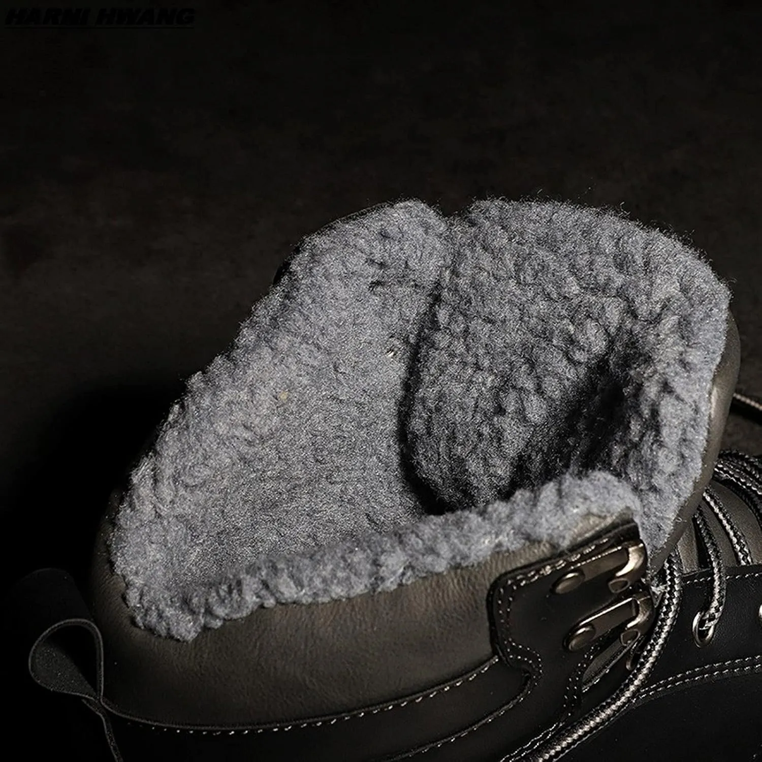 Mens Boots Winter Warm Men's Boots Leather Thick Men's Snow Boots Handmade Waterproof Work And Ankle Boots High-top Men's Shoes