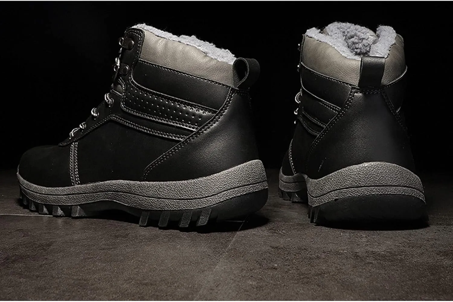 Mens Boots Winter Warm Men's Boots Leather Thick Men's Snow Boots Handmade Waterproof Work And Ankle Boots High-top Men's Shoes