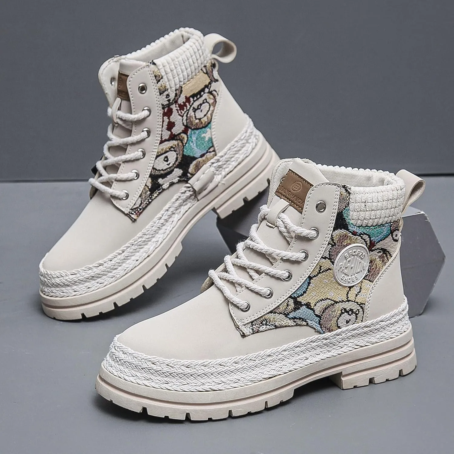 Men's High-top Boots with Non-Slip Soles for Outdoor Walking in Any Season