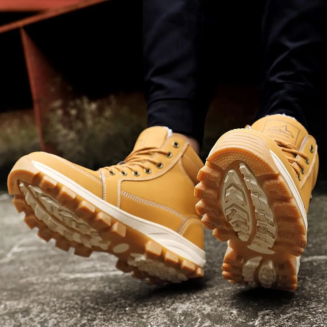 Men's Outdoor Athletic Boots Hiking Boots Trekking Shoes Fashion High-Top Tooling Boots Men's Snow Boots Plush Cotton Shoes
