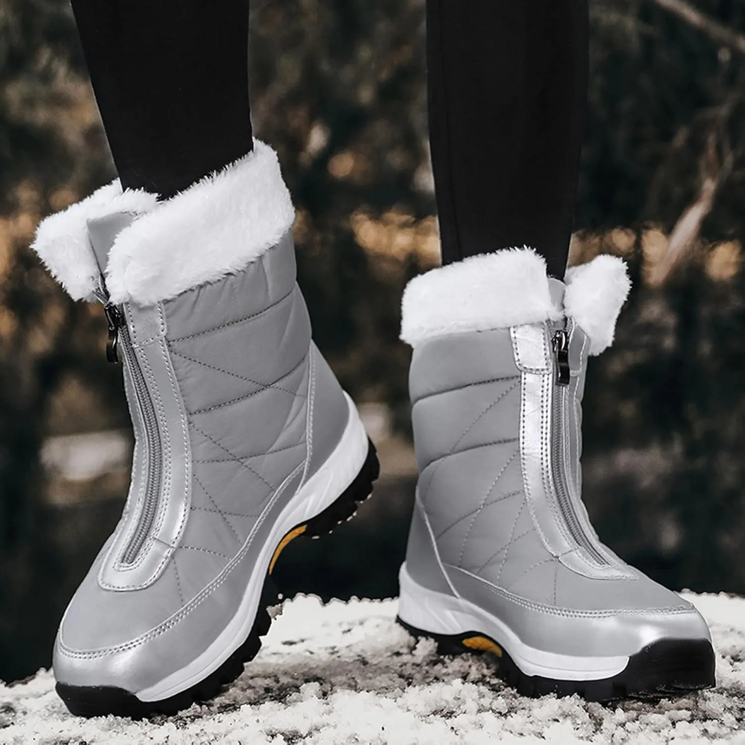 Snow Boots for Teen Girls Waterproof Snow Boots Insulated Ankle Booties Cold Weather Lightweight Hiking Boot Snow Boots