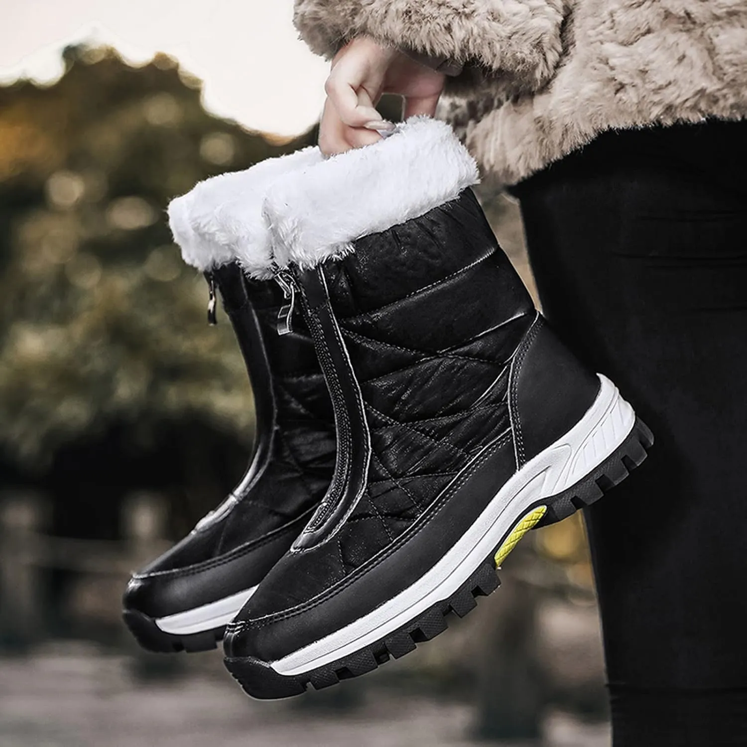 Snow Boots for Teen Girls Waterproof Snow Boots Insulated Ankle Booties Cold Weather Lightweight Hiking Boot Snow Boots
