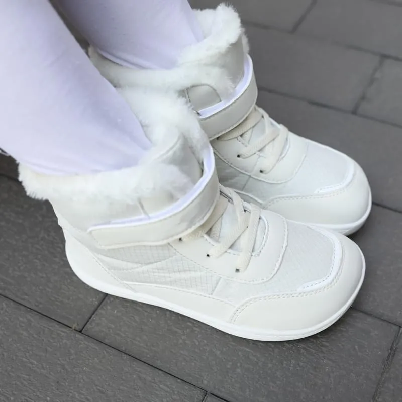 Toddler/Little Kids/Big Kids Waterproof High Top Winter Snow Boots,Girls Boys Wide Toe Box Barefoot Boots Shoes,Kids Minimalist Barefoot Hiking Shoes,Zero Drop Sole