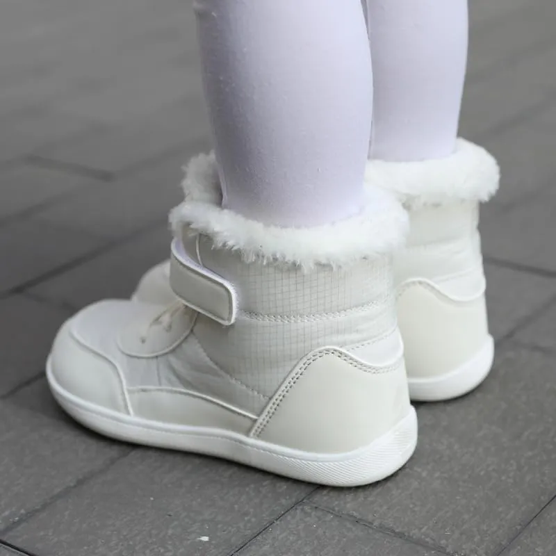Toddler/Little Kids/Big Kids Waterproof High Top Winter Snow Boots,Girls Boys Wide Toe Box Barefoot Boots Shoes,Kids Minimalist Barefoot Hiking Shoes,Zero Drop Sole