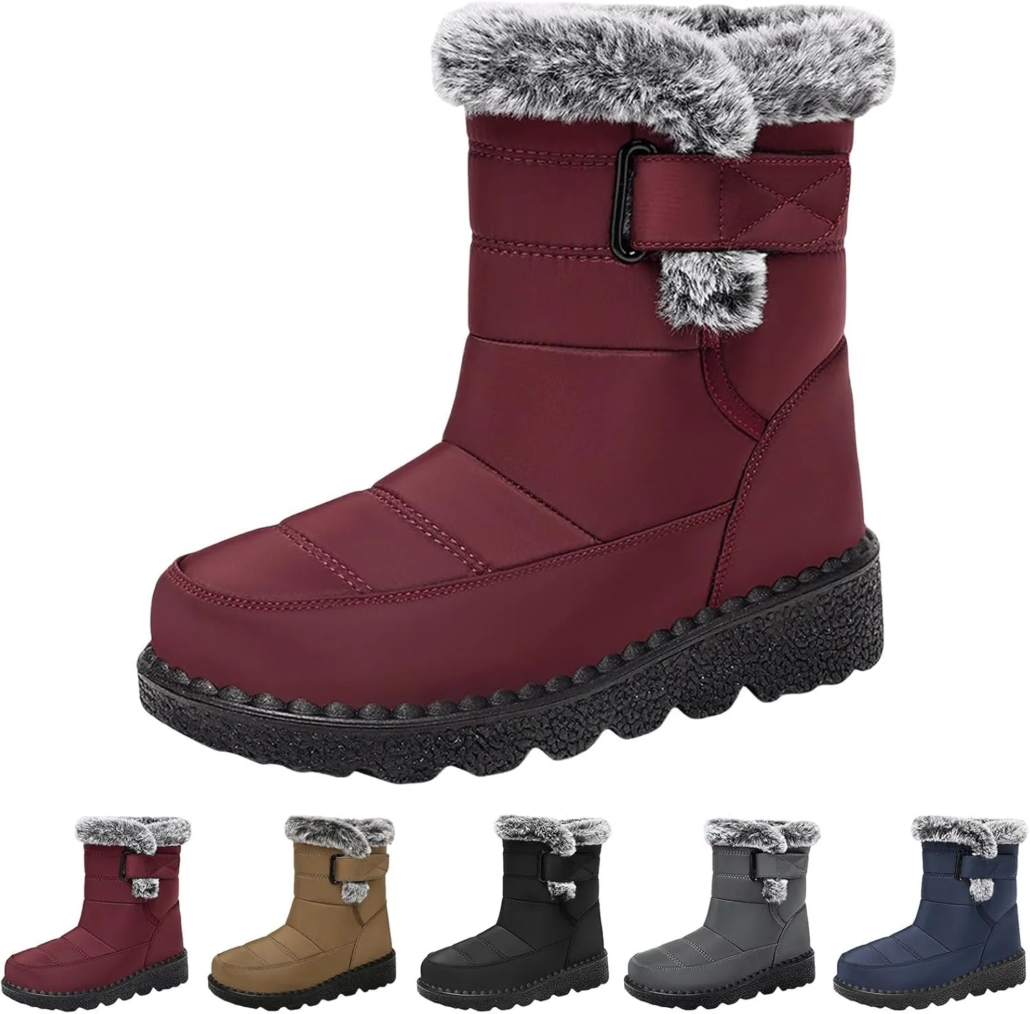 Waterpoof Snow Boots for Men Winter Boots Warm Plush Lined Men's Snow Boots Non Slip Lightweight for Outdoor Hiking