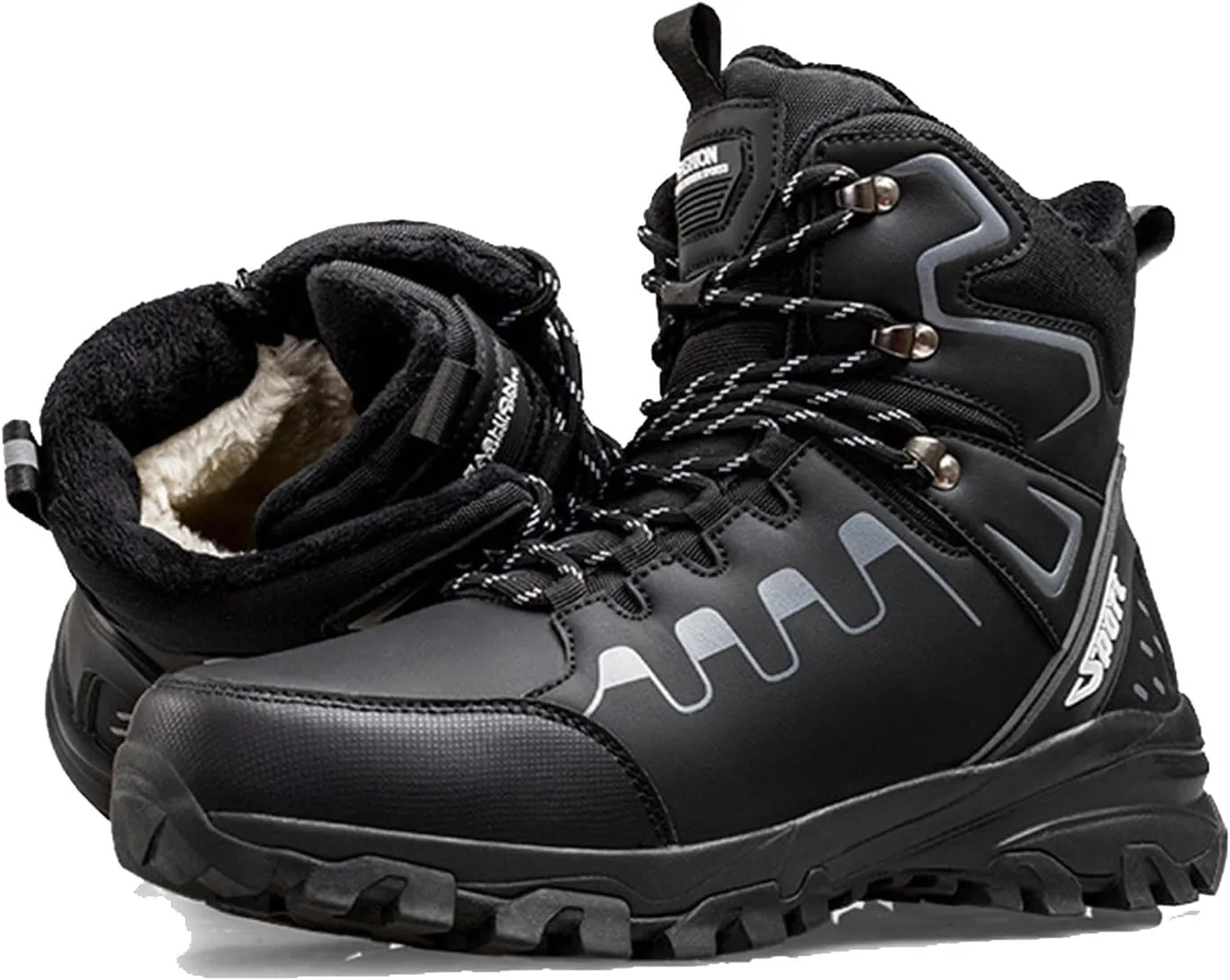 Waterproof Winter Boots,Fashion Breathable High Top Winter Hiking Boots Men,Lightweight Comfortable Cold-Weather Warm Mens Snow Boots,Rubber Sole
