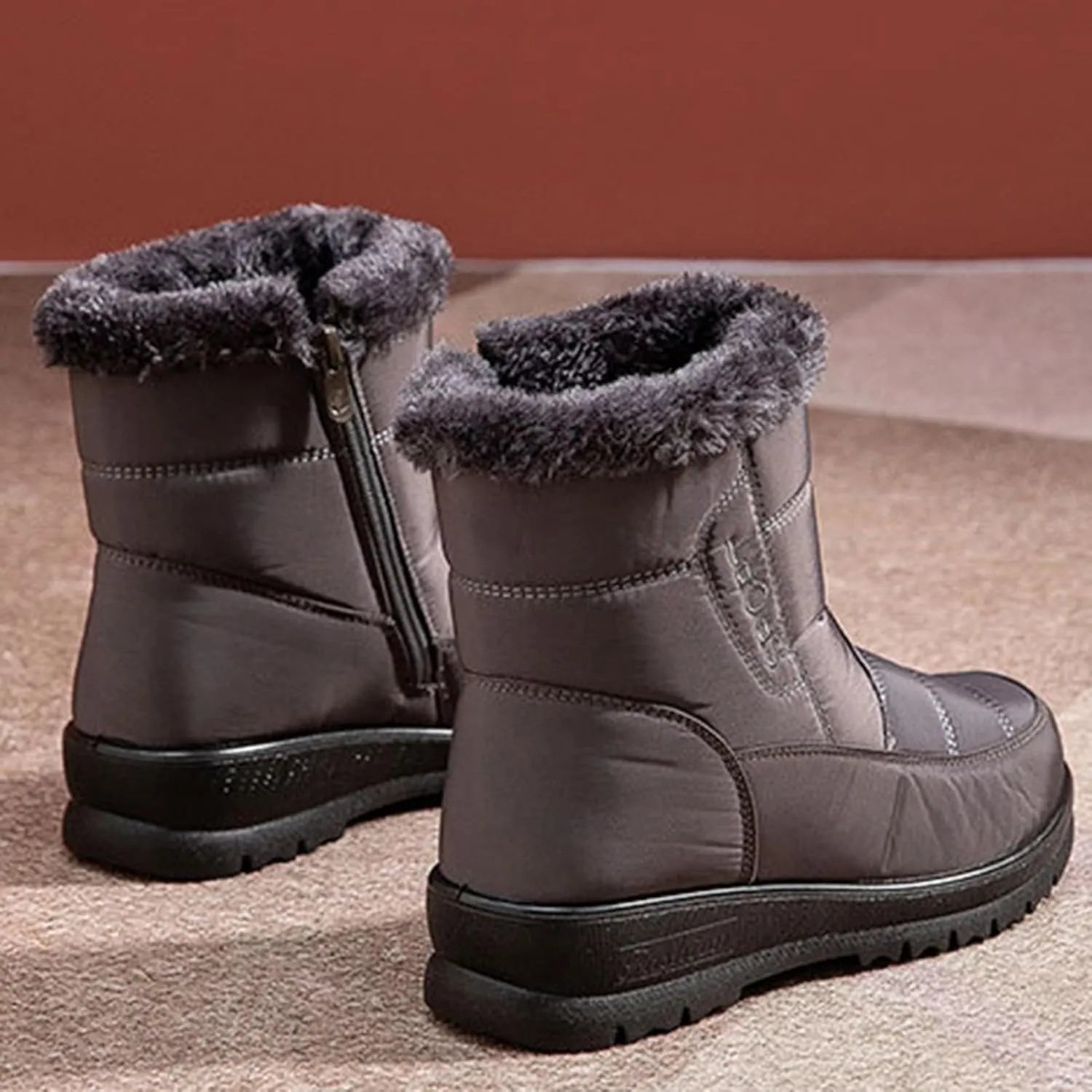 Winter Snow Shoes for Women,Fashion Trekking Cold-Weather Fur Boots for Women Winter,Comfortable Lightweight Warm Snow Boots for Women,Slip Resistant
