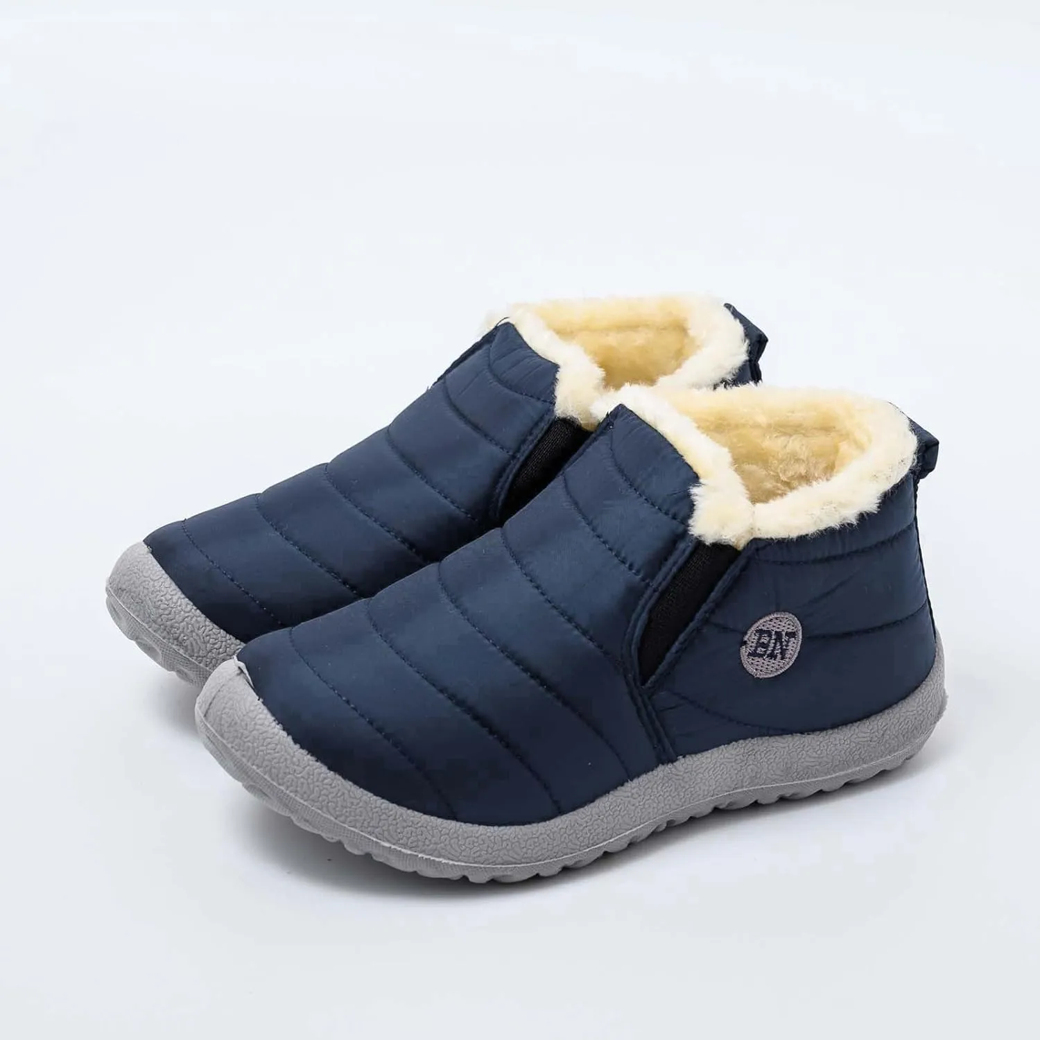 Winter Walking Shoes For Men Plush Lined Low Top Hiking Boots Non-Slip Snow Shoes For Men Casual Boots