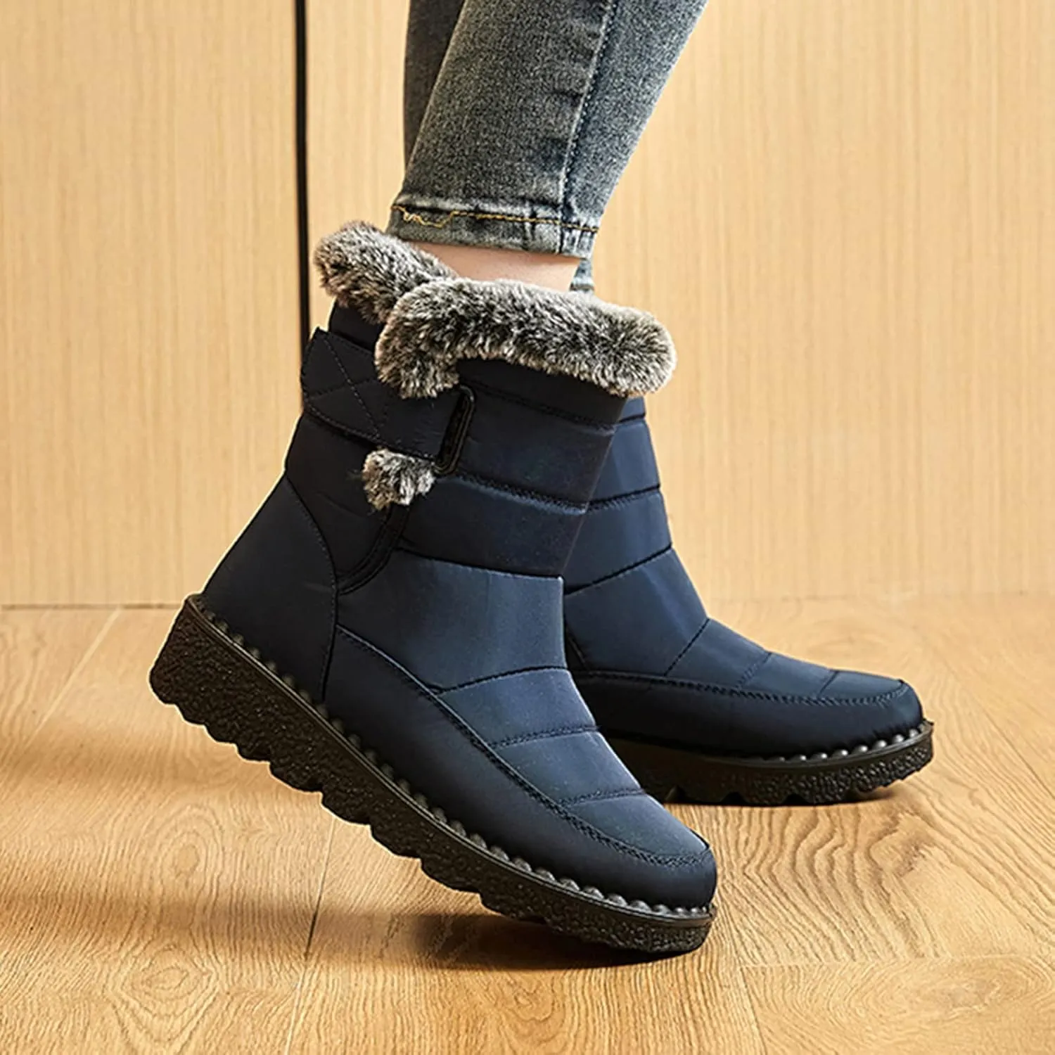 Winter Work Boots for Men Casual Comfortable Plush Lined Winter Hiking Sneakers for Men Cold Weather Snow Boots