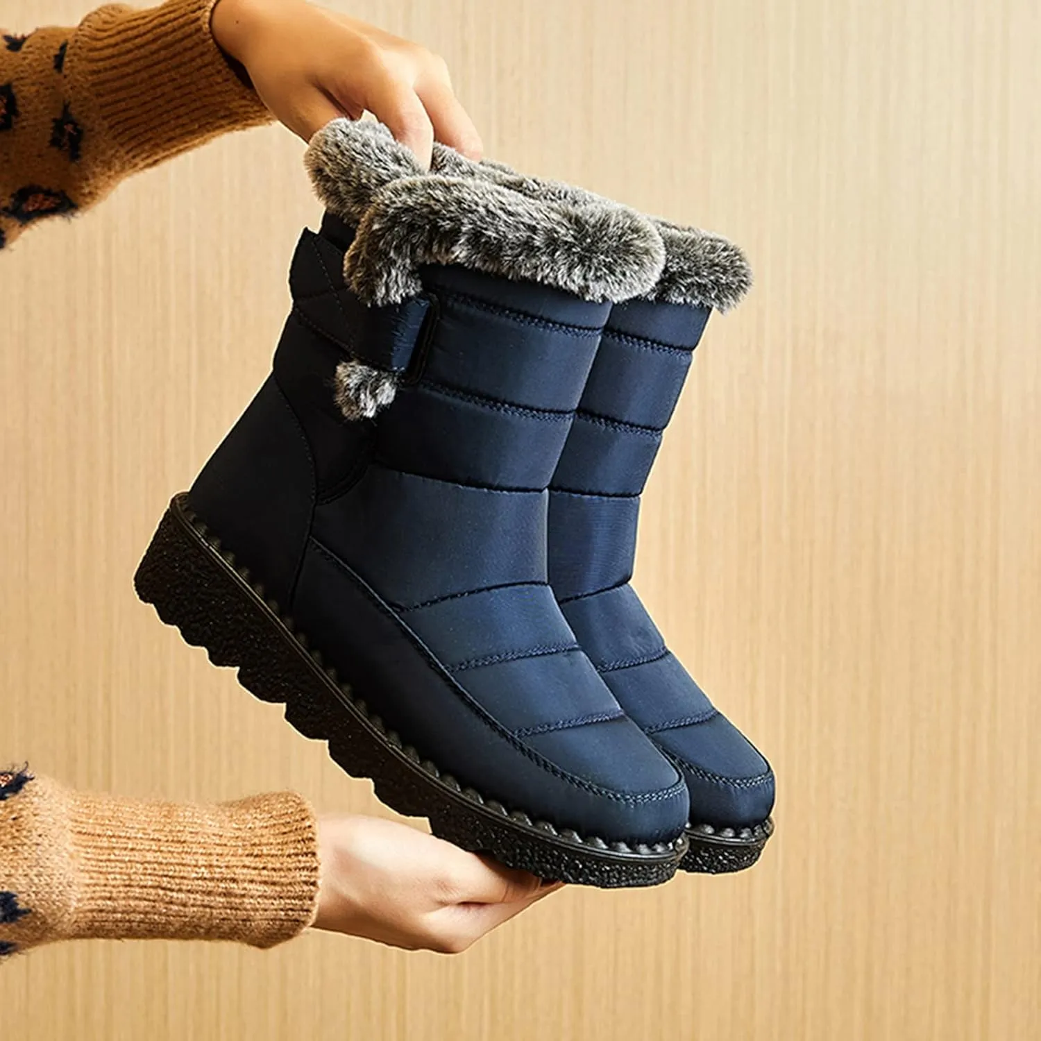 Winter Work Boots for Men Casual Comfortable Plush Lined Winter Hiking Sneakers for Men Cold Weather Snow Boots