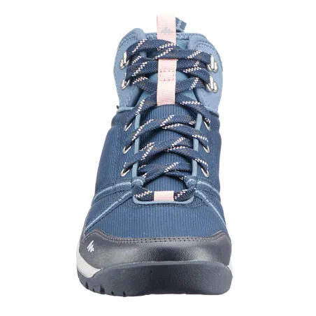 Women's waterproof walking boots - nh150 mid - blue