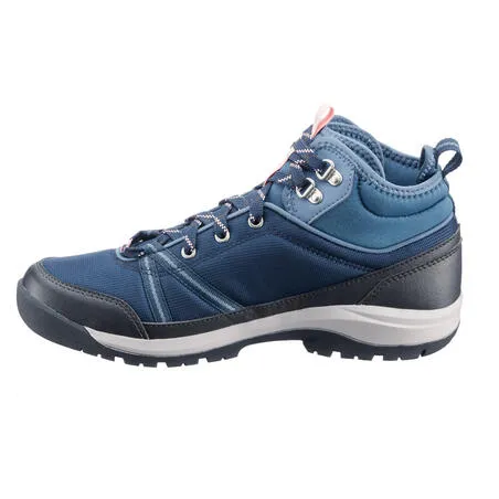 Women's waterproof walking boots - nh150 mid - blue