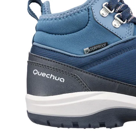 Women's waterproof walking boots - nh150 mid - blue