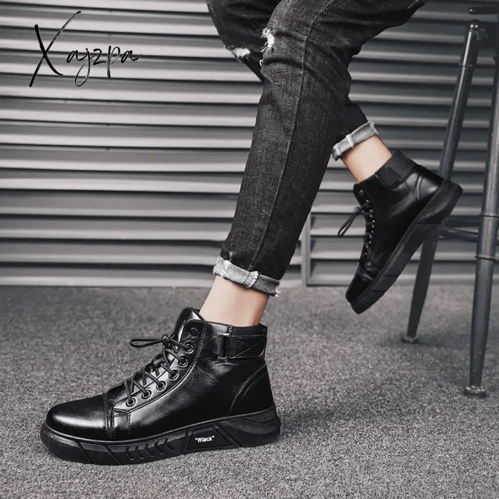 Xajzpa - New Trend Men's Martin Boots Fashionable and Comfortable Warm Men's Shoes Fashionable All-match Casual Boots